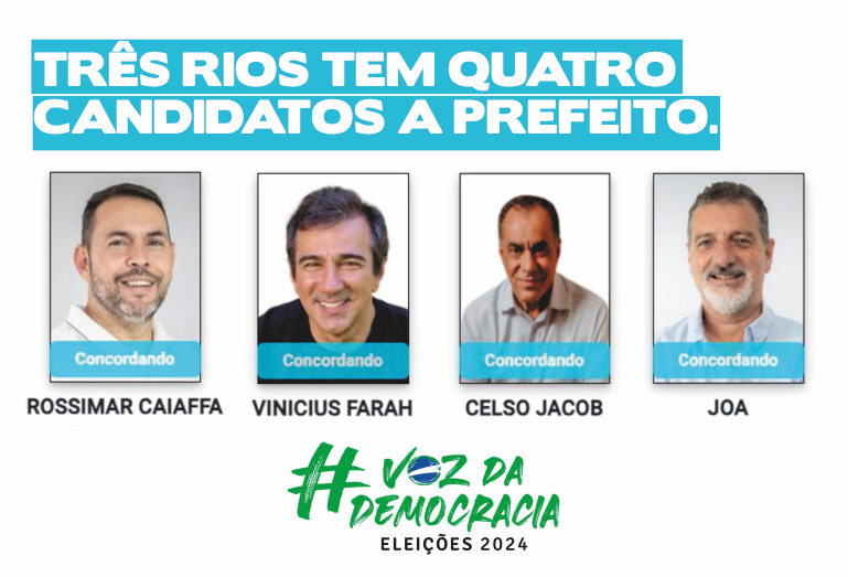 Três Rios tem 232 candidatos a Vereador e 4 candidatos à Prefeito!